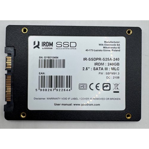 Ssd-диск GoodRAM IRDM MLC 240GB 2.5" (IR-SSDPR-S25A-240) (Відновлено продавцем, 908723) купити в Україні | Telemart фото