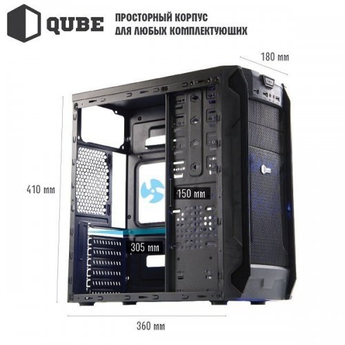 Корпус QUBE QB30A (QB30A_MBNU3) Black (Відновлено продавцем, 908906) купити в Україні | Telemart фото