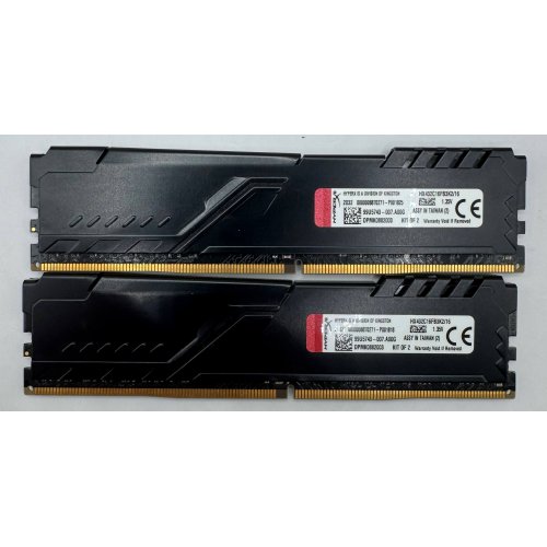 Озу HyperX DDR4 16GB (2x8GB) 3200Mhz Fury Black (HX432C16FB3K2/16) (Восстановлено продавцом, 909061) купить в Украине | Telemart фото