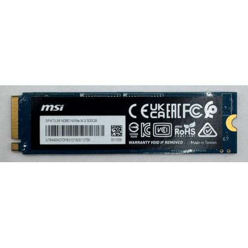 Ssd-диск MSI SPATIUM M390 3D NAND TLC 500GB M.2 (2280 PCI-E) NVMe (S78-440K070-P83) (Відновлено продавцем, 909071) купити в Україні | Telemart фото