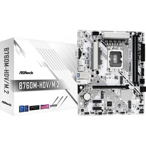 Уцінка материнська плата AsRock B760M-HDV/M.2 (s1700, Intel B760) (Розкрита упаковка, 909084) купити в Україні | Telemart фото