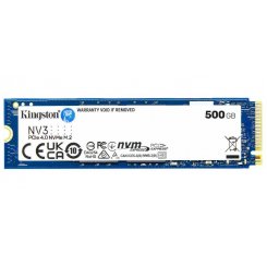 SSD-диск Kingston NV3 3D NAND 500GB M.2 (2280 PCI-E) NVMe x4 (SNV3S/500GBK) Bulk