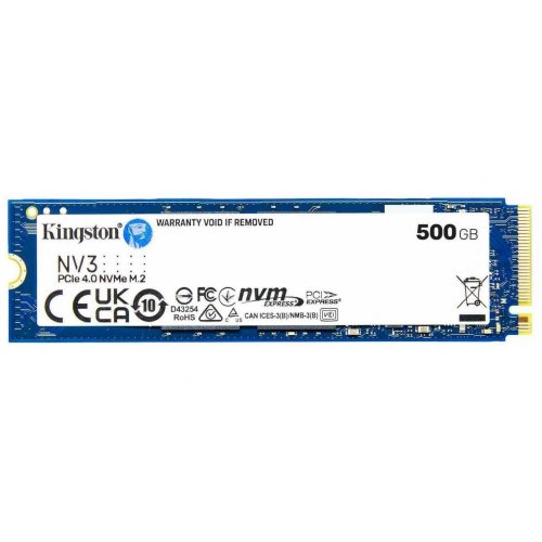 SSD-диск Kingston NV3 3D NAND 500GB M.2 (2280 PCI-E) NVMe x4 (SNV3S/500GBK) Bulk купити в Україні | Telemart фото