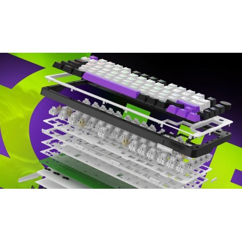 Уцінка клавіатура HATOR HK75 Hellyberry Mechanical Linear White/Violet (Розкрита упаковка, 909329) купити в Україні | Telemart фото