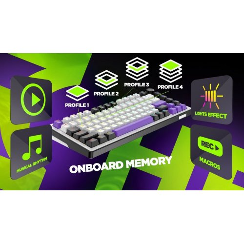 Уцінка клавіатура HATOR HK75 Hellyberry Mechanical Linear White/Violet (Розкрита упаковка, 909329) купити в Україні | Telemart фото