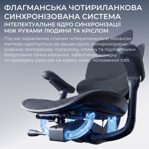 Крісло офісне з підставкою для ніг Sihoo DORO C500 V2 with Footrest (C500-V2-B101-JT) Black купити в Україні | Telemart фото