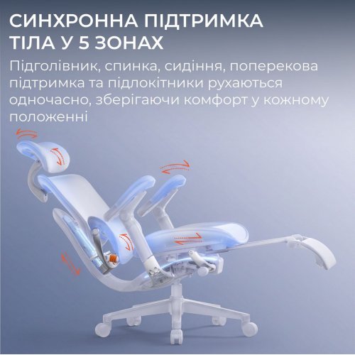 Крісло офісне з підставкою для ніг Sihoo DORO C500 V2 with Footrest (C500-V2-B101-JT) Black купити в Україні | Telemart фото