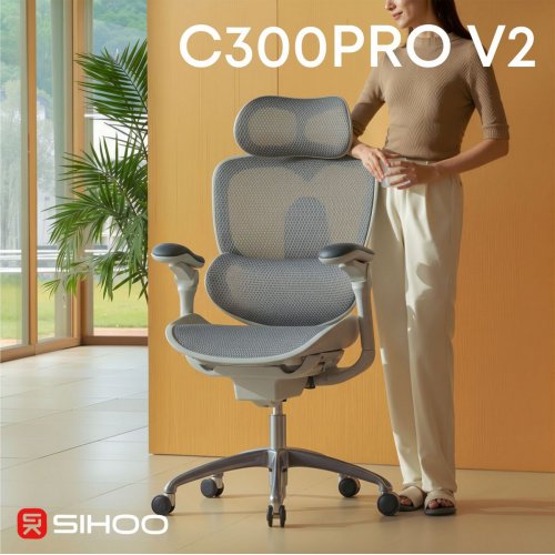 Офисное кресло Sihoo DORO C300 Pro V2 (C300-PRO-V2-B102) White купить в Украине | Telemart фото