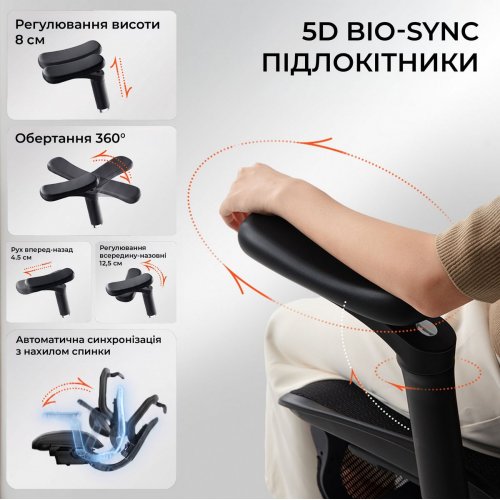 Крісло офісне з підставкою для ніг Sihoo DORO C300 Lite V2 with Footrest (C300-LITE-V2-B101-JT) Black купити в Україні | Telemart фото