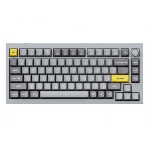 Клавіатура Keychron Q1 QMK RGB Gateron G Pro Blue Hot-Swap Knob (Q1N2) Silver Grey купити в Україні | Telemart фото