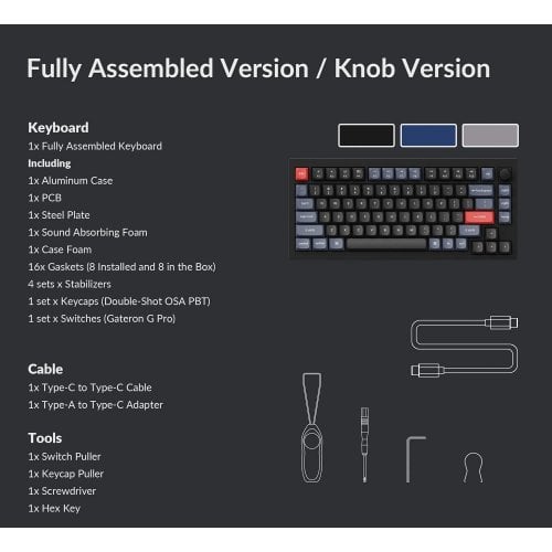 Клавіатура Keychron Q1 QMK RGB Gateron G Pro Blue Hot-Swap Knob (Q1N2) Silver Grey купити в Україні | Telemart фото