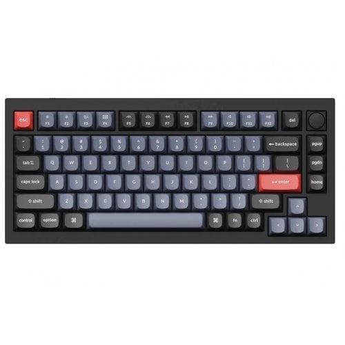 Клавіатура Keychron Q1 QMK RGB Gateron G Pro Blue Hot-Swap Knob (Q1M2) Carbon Black купити в Україні | Telemart фото