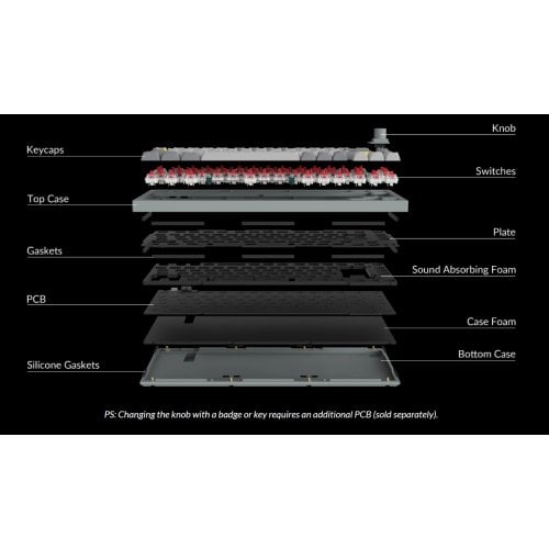 Клавіатура Keychron Q1 QMK RGB Gateron G Pro Blue Hot-Swap Knob (Q1M2) Carbon Black купити в Україні | Telemart фото