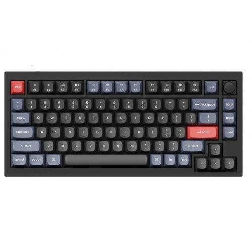 Клавіатура Keychron Q1 QMK RGB Gateron G Pro Blue Hot-Swap Knob (Q1M2Z) Carbon Black купити в Україні | Telemart фото