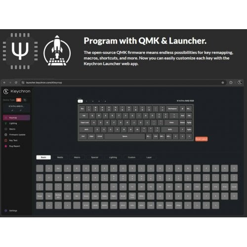 Клавіатура Keychron Q1 QMK RGB Gateron G Pro Blue Hot-Swap Knob (Q1M2Z) Carbon Black купити в Україні | Telemart фото