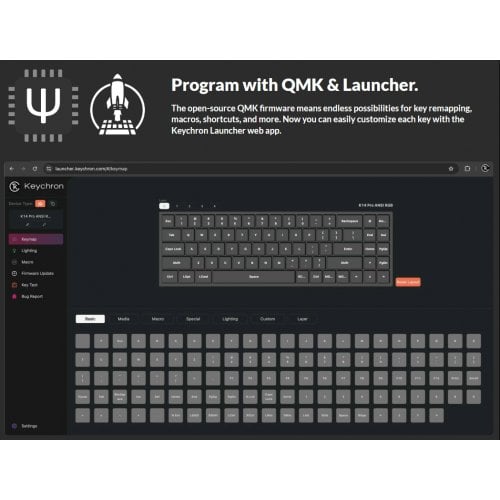 Клавіатура Keychron Q6 QMK RGB Gateron G Pro Blue Hot-Swap Knob (Q6M2Z) Carbon Black купити в Україні | Telemart фото