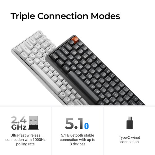 Клавіатура Keychron K2 Max RGB Keychron Super Red Switch Wireless (K2M-B1) Black купити в Україні | Telemart фото