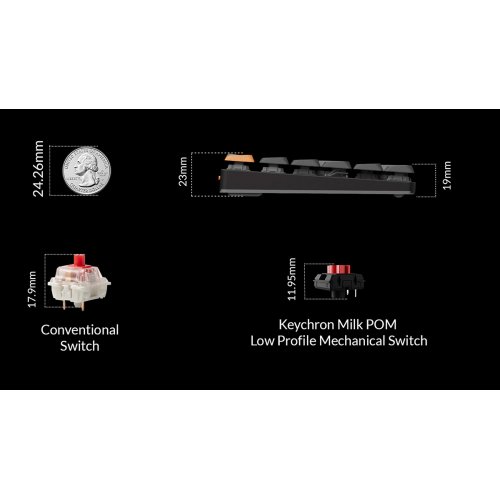 Клавіатура Keychron K3 V3 RGB Keychron Milk POM Brown Switch Wireless (K3X-B3) Black купити в Україні | Telemart фото