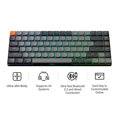 Клавіатура Keychron K3 V3 RGB Keychron Milk POM Brown Switch Wireless (K3X-B3) Black купити в Україні | Telemart фото
