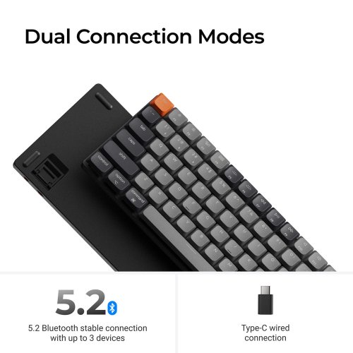 Клавіатура Keychron K3 V3 RGB Keychron Milk POM Red Switch Wireless (K3X-B1) Black купити в Україні | Telemart фото