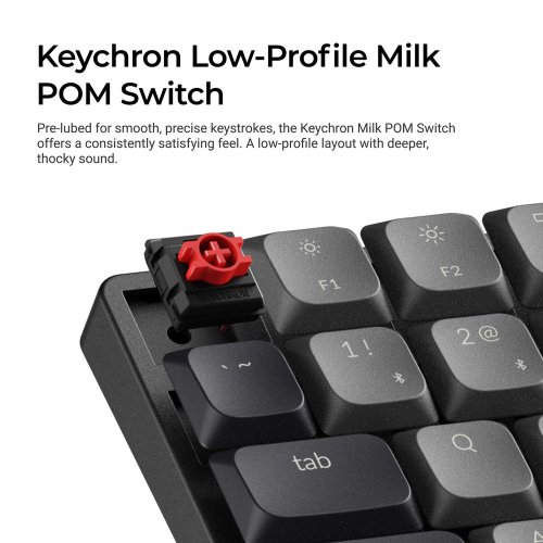 Клавіатура Keychron K3 V3 RGB Keychron Milk POM Red Switch Wireless (K3X-B1) Black купити в Україні | Telemart фото