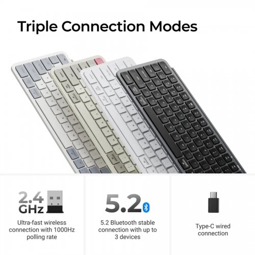 Клавіатура Keychron B1 Pro Ultra Slim Wireless (B1P-K8) Ivory White купити в Україні | Telemart фото