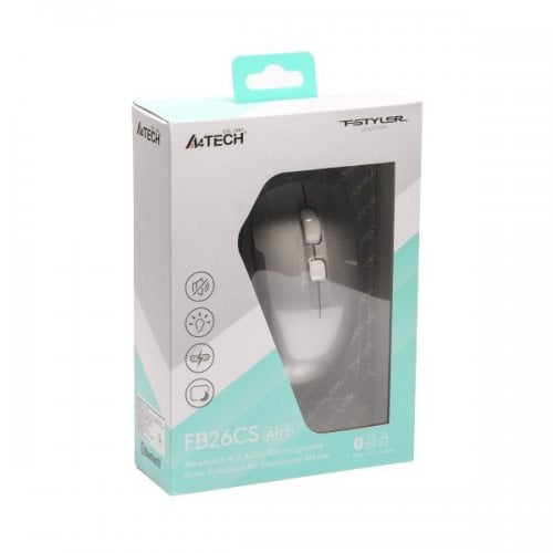 Уценка мышка A4Tech Fstyler FB26CS Air2 Icy White (Следы использования, 909647) купить в Украине | Telemart фото