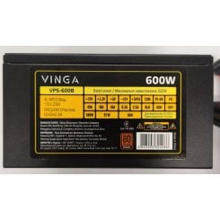 Блок питания Vinga 600W (VPS-600B) (Восстановлено продавцом, 909681)