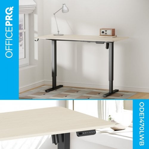 Уцінка стіл з електро регулюванням висоти OfficePro ODE1470 (ODE1470LWB) Light Wood/Black (Пошкоджено пакування, 909701) купити в Україні | Telemart фото
