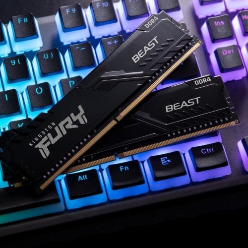 Уценка озу Kingston DDR4 16GB (2x8GB) 3200Mhz FURY Beast Black (KF432C16BBK2/16) (Вскрытая упаковка, 909707) купить в Украине | Telemart фото