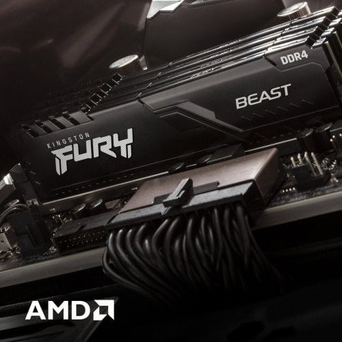 Уценка озу Kingston DDR4 16GB (2x8GB) 3200Mhz FURY Beast Black (KF432C16BBK2/16) (Вскрытая упаковка, 909707) купить в Украине | Telemart фото