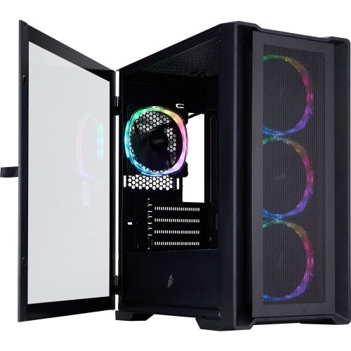 Корпус 1stPlayer T4-BK-4FS7 Tempered Glass без БП Black купить в Украине | Telemart фото