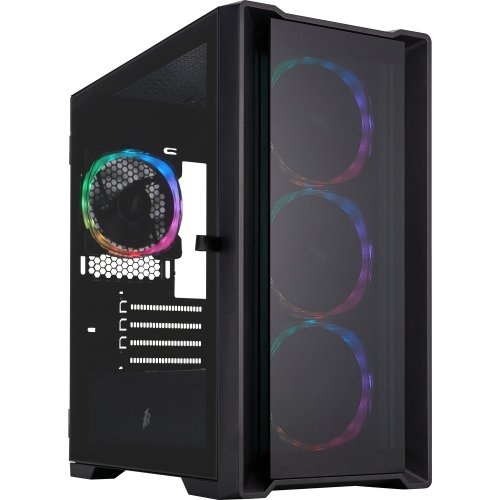 Корпус 1stPlayer T4-G-BK-4FS7 Tempered Glass без БП Black купить в Украине | Telemart фото