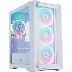 Корпус 1stPlayer T4-G-WH-4FS7-W Tempered Glass без БЖ White