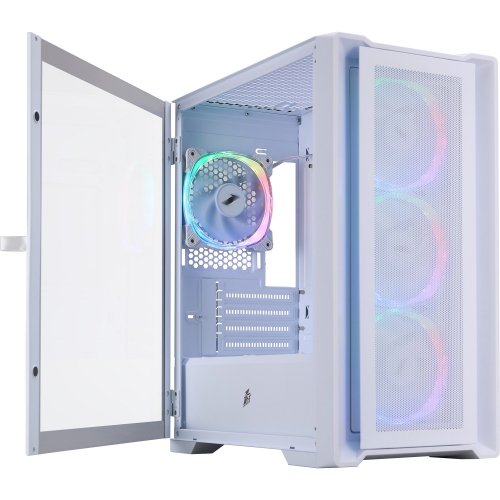 Корпус 1stPlayer T4-WH-4FS7-W Tempered Glass без БЖ White купити в Україні | Telemart фото