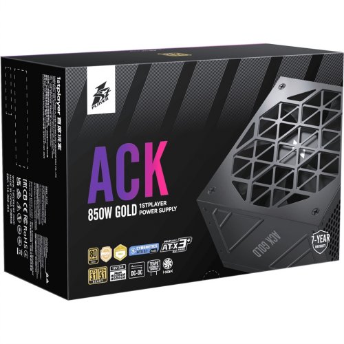 Блок живлення 1stPlayer HA-850BA2 850W (ACK-GLD-850-BK-EU) Black купити в Україні | Telemart фото