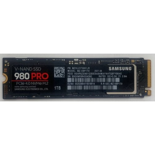 Ssd-диск Samsung 980 PRO V-NAND MLC 1TB M.2 (2280 PCI-E) NVMe 1.3c (MZ-V8P1T0BW) (Восстановлено продавцом, 909893) купить в Украине | Telemart фото