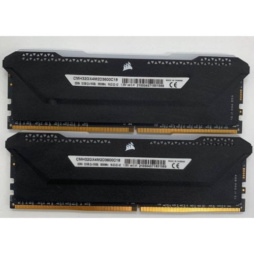 Озу Corsair DDR4 32GB (2x16GB) 3600Mhz Vengeance RGB Pro SL Black (CMH32GX4M2D3600C18) (Восстановлено продавцом, 909915) купить в Украине | Telemart фото