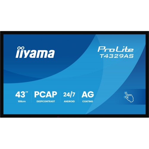 Информационная панель Iiyama 42.5" ProLite T4329AS-B1AG Black купить в Украине | Telemart фото