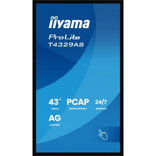 Информационная панель Iiyama 42.5" ProLite T4329AS-B1AG Black купить в Украине | Telemart фото