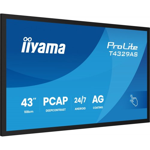 Информационная панель Iiyama 42.5" ProLite T4329AS-B1AG Black купить в Украине | Telemart фото