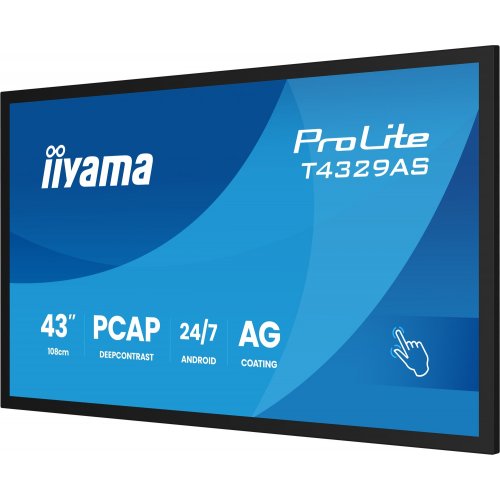 Информационная панель Iiyama 42.5" ProLite T4329AS-B1AG Black купить в Украине | Telemart фото