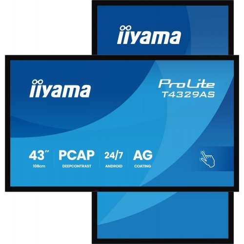 Информационная панель Iiyama 42.5" ProLite T4329AS-B1AG Black купить в Украине | Telemart фото
