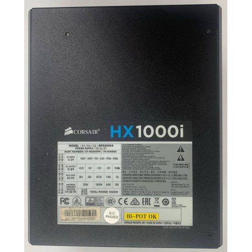 Блок питания Corsair HX1000i 1000W (CP-9020074-EU) (Восстановлено продавцом, 910138) купить в Украине | Telemart фото