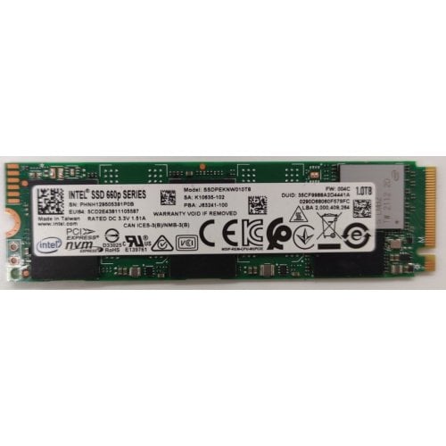 Ssd-диск Intel 660p 3D QLC 1TB M.2 (2280 PCI-E) NVMe x4 (SSDPEKNW010T8X1) (Восстановлено продавцом, 910141) купить в Украине | Telemart фото