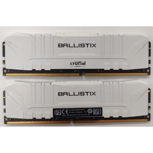Озу Crucial DDR4 32GB (2x16GB) 3200Mhz Ballistix White (BL2K16G32C16U4W) (Восстановлено продавцом, 910142) купить в Украине | Telemart фото