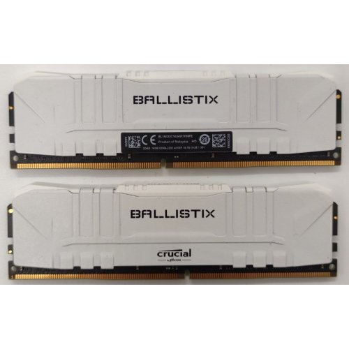 Озу Crucial DDR4 32GB (2x16GB) 3200Mhz Ballistix White (BL2K16G32C16U4W) (Восстановлено продавцом, 910142) купить в Украине | Telemart фото