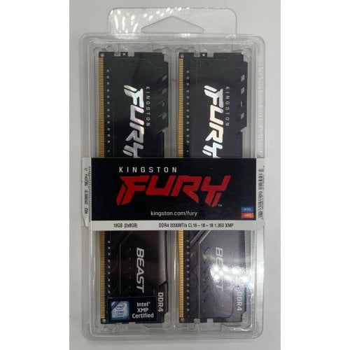 Озу Kingston DDR4 16GB (2x8GB) 3200Mhz FURY Beast Black (KF432C16BBK2/16) (Восстановлено продавцом, 910317) купить в Украине | Telemart фото