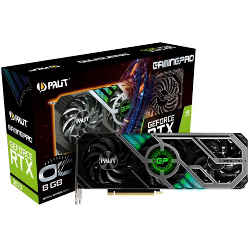 Видеокарта Palit GeForce RTX 3070 GamingPro OC V1 8192MB (NE63070S19P2-1041A) LHR (Восстановлено продавцом, 910376) купить в Украине | Telemart фото