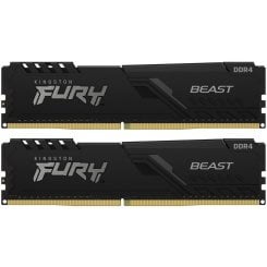 Озу Kingston DDR4 16GB (2x8GB) 3200Mhz FURY Beast Black (KF432C16BBK2/16) (Восстановлено продавцом, 910419)